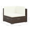 vidaXL 6-tlg. Garten-Lounge-Set mit Auflagen Poly Rattan Braun
