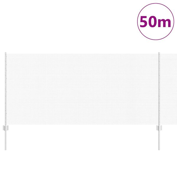 vidaXL Zaun mit Pfosten Silber 1 x 50 m Stahl