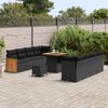 vidaXL Gartensofa-set mit Kissen 12 pcs Schwarz Poly-Rattan