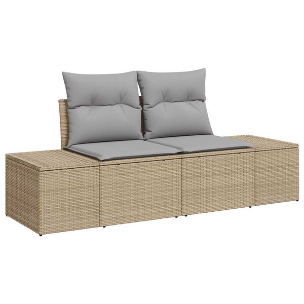 vidaXL Gartensofa Beige 123 x 62 x 69cm Poly-Rattan