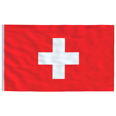 vidaXL Schweizer Flagge mit Mast 5,55 m Aluminium