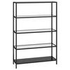 vidaXL Regal Schwarz und Transparent 100x36x168 cm Geh&auml;rtetes Glas