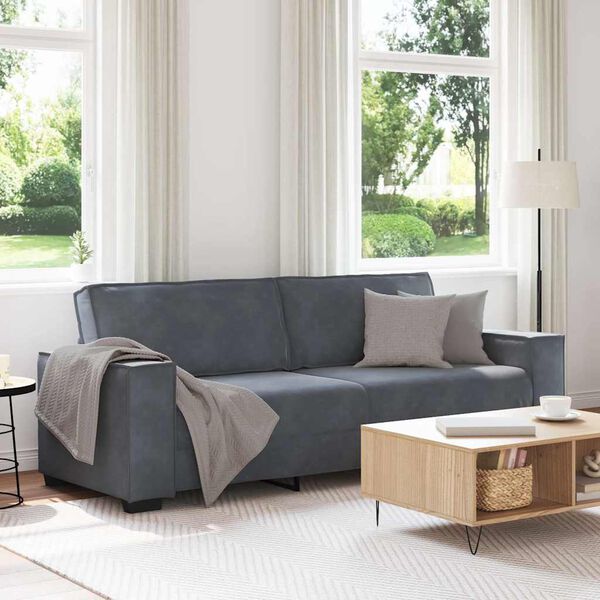 vidaXL 3-Sitzer-Sofa Dunkelgrau 180 cm Samt