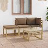 vidaXL 4-tlg. Garten-Lounge-Set mit Kissen in Taupe