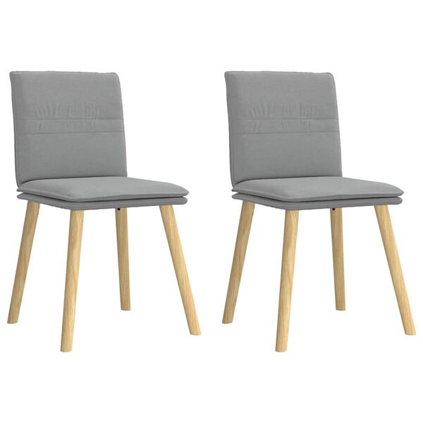 vidaXL Esszimmerst&uuml;hle 2 Stk. Hellgrau Stoff