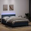 vidaXL Boxspringbett mit Matratze & LED Dunkelgrau 160x220 cm Samt