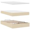 vidaXL Ottoman-Bett mit Matratze Creme 120x200 cm Stoff