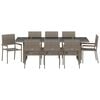 vidaXL Garten Essgruppe 9 pcs Grau Poly-Rattan