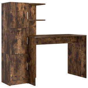 vidaXL Schreibtisch Ger&auml;ucherte Eiche 133,5 x 50 x 124 cm 2 stk.