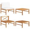 vidaXL 2-tlg. Garten-Lounge-Set mit Creme Kissen Teakholz