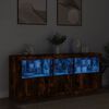vidaXL Sideboard mit LED-Leuchten R&auml;uchereiche 162x37x67 cm