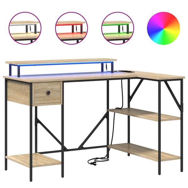 vidaXL Schreibtisch Sonoma-Eiche 120 x 79 x 86,5 cm Holzwerkstoff