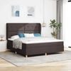 vidaXL Boxspringbett mit Matratze Dunkelgrau 90x190 cm Dunkelbraun