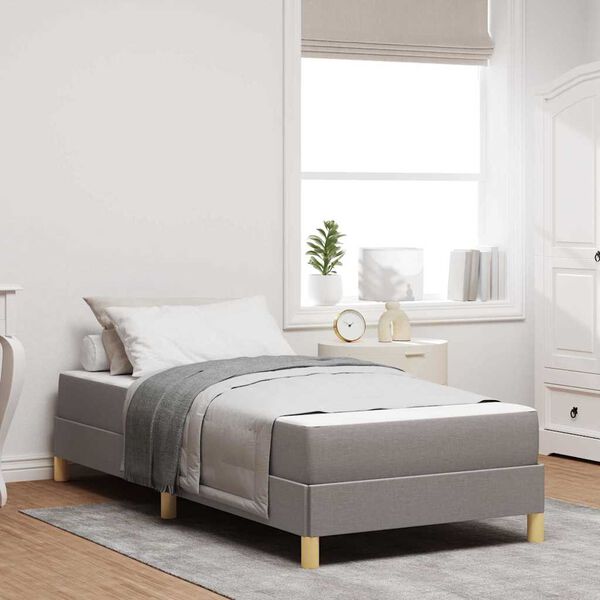 vidaXL Boxspringbett mit Matratze Taupe 90 x 190 cm Stoff