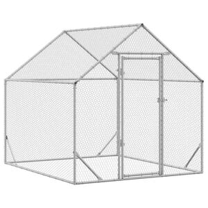 vidaXL H&uuml;hnerk&auml;fig Silber 200 x 170 x 177 cm Verzinkter Stahl