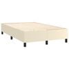 vidaXL Boxspringbett mit Matratze & LED Creme 120x200 cm Kunstleder
