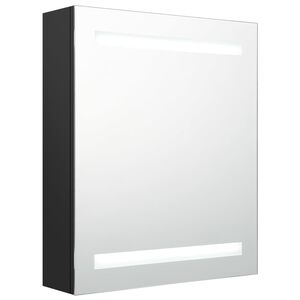 vidaXL LED-Bad-Spiegelschrank Schwarz 50x14x60 cm