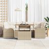 vidaXL Garten-Sofa-Set mit Speicher 7 pcs Beige Poly Rattan