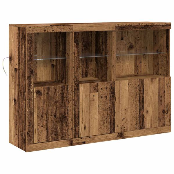 vidaXL LED-Sideboard Altholz 142,5 x 37 x 100 cm Holzwerkstoff