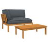 vidaXL Sofa Set 2 Stk. Anthrazit Massivholz Akazie