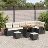 vidaXL Gartensofa-set mit Kissen 9 pcs Schwarz und Creme