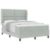 vidaXL Boxspringbett mit Kopfteil Hellgrau 190 x 140 cm Samt