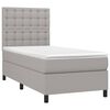 vidaXL Boxspringbett mit Matratze Hellgrau 90x200 cm Stoff