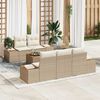 vidaXL Garten-Sofa-Set mit Kissen mit Speicher 6 pcs Beige Poly Rattan