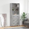 vidaXL Highboard Betongrau 69,5x34x180 cm Holzwerkstoff