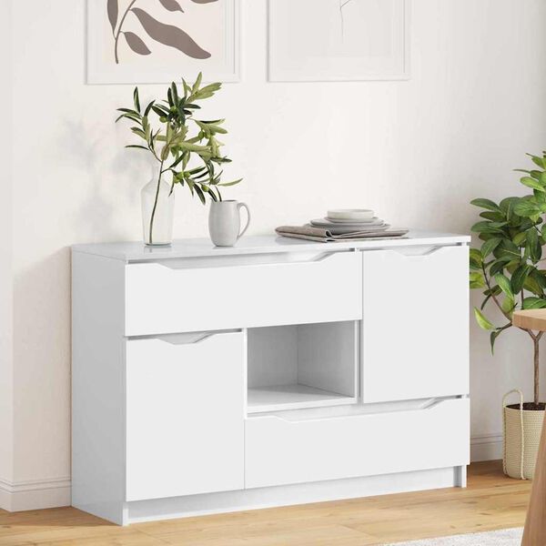 vidaXL Sideboard Hochglanz Wei&szlig; 100 x 30 x 65,6 Holzwerkstoff
