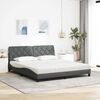vidaXL Bett mit Matratze Dunkelgrau 180x200 cm Stoff
