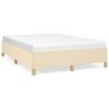 vidaXL Bettgestell ohne Matratze Creme 140x190 cm Stoff