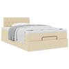 vidaXL Ottoman-Bett mit Matratze Creme 120x190 cm Stoff