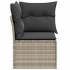 vidaXL Garten-Ecksofa mit Kissen Hellgrau Poly Rattan