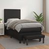 vidaXL Boxspringbett mit Matratze Schwarz 100x200 cm Kunstleder