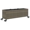 vidaXL Pflanzk&uuml;bel mit Rollen 2 Stk. Grau 107x32x38 cm Poly Rattan