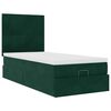 vidaXL Ottoman-Bett mit Matratzen & LEDs Dunkelgr&uuml;n 80x200 cm Samt