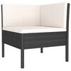 vidaXL 3-tlg. Garten-Lounge-Set mit Auflagen Poly Rattan Schwarz