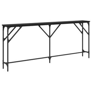 vidaXL Konsolentisch Schwarz Eichen-Optik 180 x 23 x 75 cm