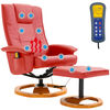 vidaXL Massagesessel mit Fußhocker Rot Kunstleder