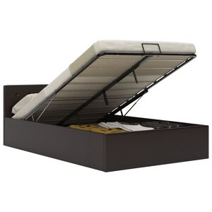 vidaXL Bett mit Bettkasten Hydraulisch Grau Kunstleder 140x200 cm