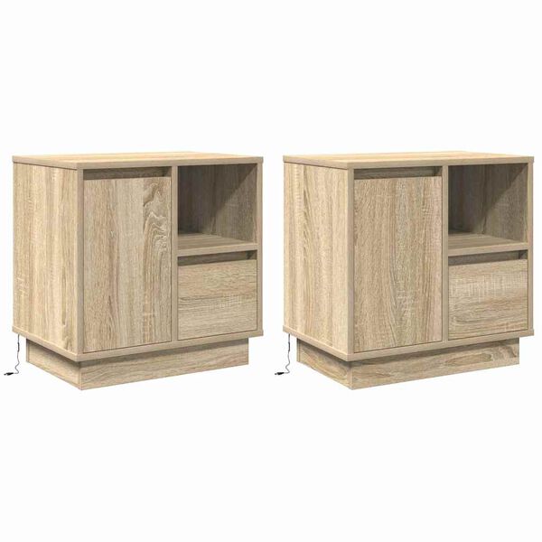 vidaXL Nachttisch 2 pcs Sonoma-Eiche 50 x 34,5 x 50 cm Holzwerkstoff