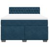 vidaXL Boxspringbett mit Matratze Dunkelblau 140x200 cm Samt