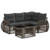 vidaXL Gartensofa-set 5 stk. Grau und Dunkelgrau Poly-Rattan