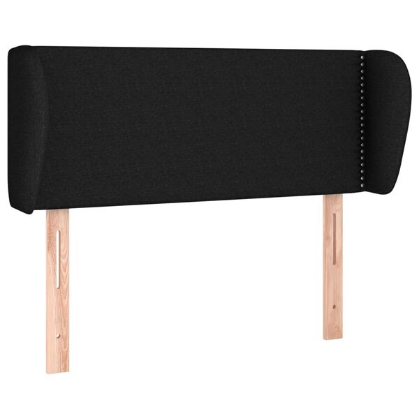 vidaXL Kopfteil mit Ohren Schwarz 93x23x78/88 cm Stoff