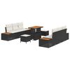 vidaXL Gartensofa-set 9 Stk. 8-Sitzanzahl Schwarz Poly Rattan