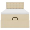 vidaXL Ottoman-Bett mit Matratze & LEDs Creme 90x190 cm Stoff