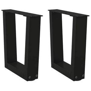 vidaXL Couchtischbeine V-Form 2 St&uuml;ck Schwarz 30x(30-31,3) cm Stahl