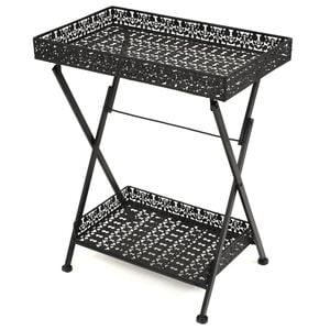 vidaXL Beistelltisch Klappbar Vintage Metall 58 x 35 x 72 cm Schwarz