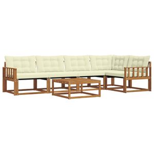 vidaXL Outdoor-Sofagarnitur mit Kissen 6 pcs Natur und Creme